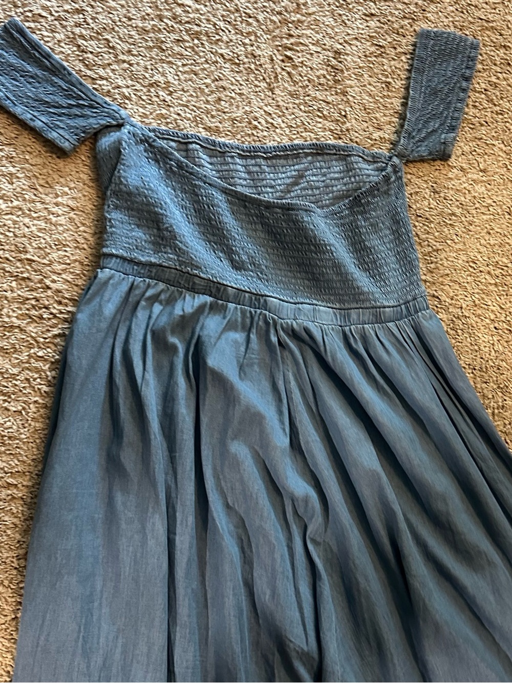 Women's Blue Tiered denim  Maxi Skirt - Casual Summer Style - Picture 5 of 10